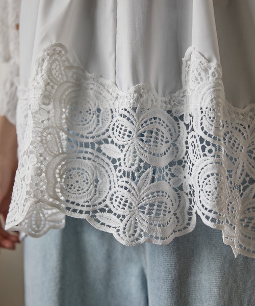 tea time切り替えブラウス Afternoon Tea LIVING｜刺繍切替ブラウス/MAISON SAJOU