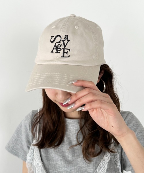 帽子 Cally CLEA キャップ 帽子 savage ロゴ刺繍 カラーキャップ レディース