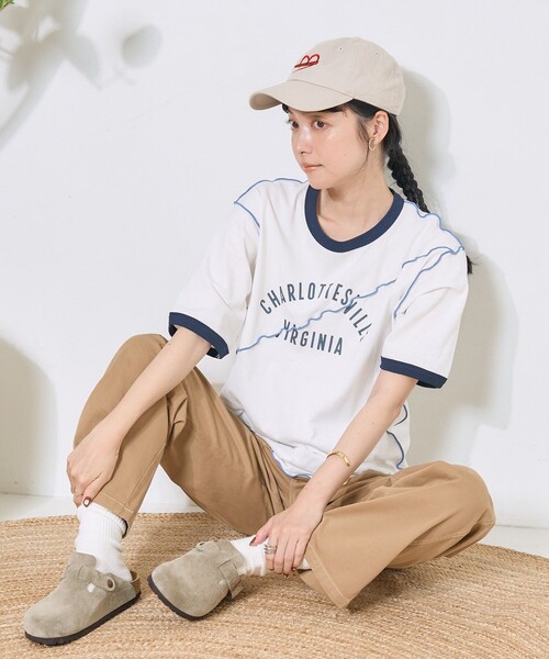 FREAK'S STORE（フリークスストア） tシャツ 配色メロー リンガーロゴT