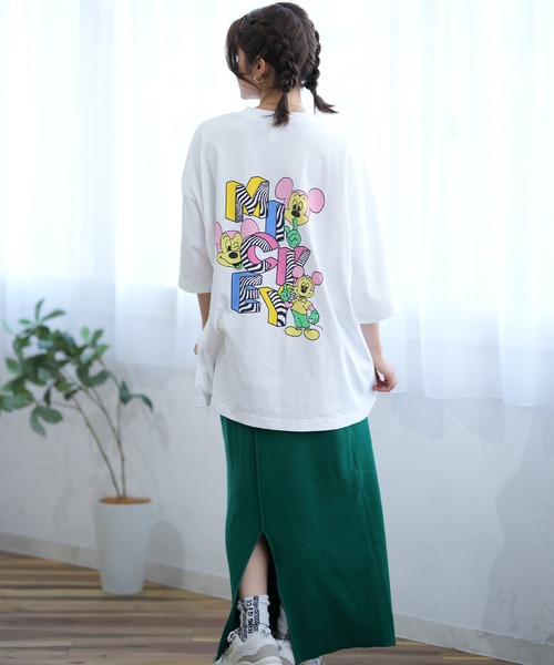 春服　USA製　Disney ミッキー Tシャツ　プリント　半袖　白　古着 春服 USA製 Disney ミッキー Tシャツ プリント 半袖 白 古着