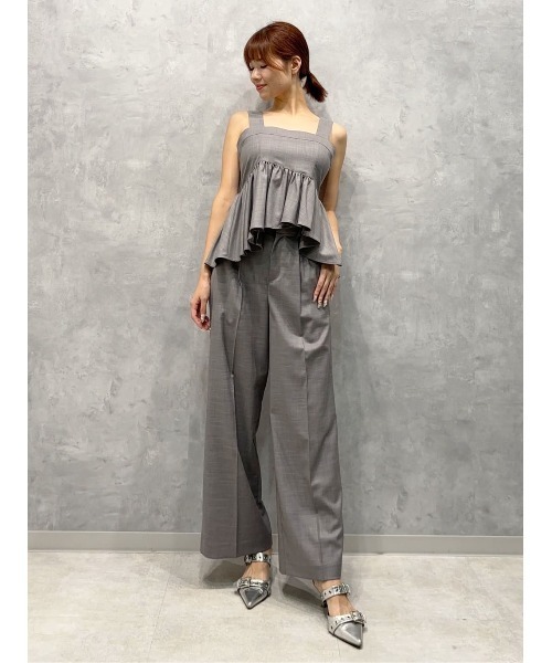 And Couture ブラウス シャツ シャンブレーペプラムキャミ