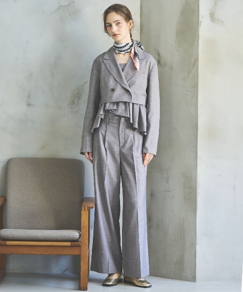 ブラウス シャツ シャンブレーペプラムキャミブラウス レディース And Couture ブラウス シャツ シャンブレーペプラムキャミ