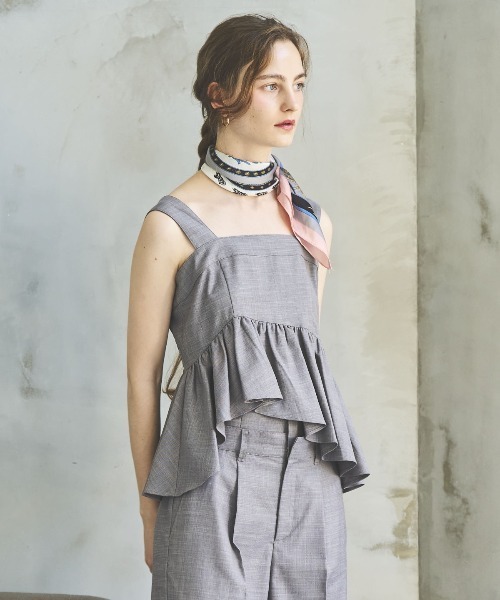 And Couture ブラウス シャツ シャンブレーペプラムキャミ