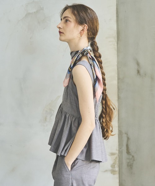 ブラウス シャツ シャンブレーペプラムキャミブラウス レディース And Couture ブラウス シャツ シャンブレーペプラムキャミ