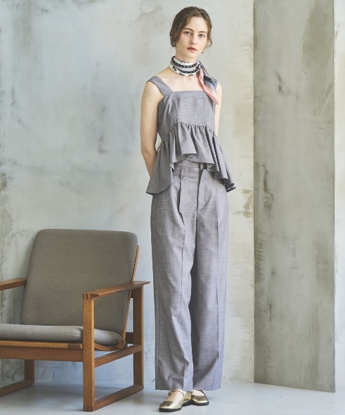 And Couture ブラウス シャツ シャンブレーペプラムキャミ
