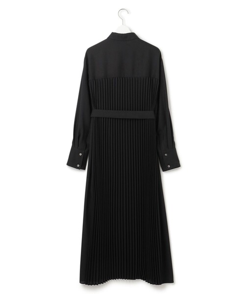 ち*マ様 23区　ウール混シアービエラワンピース シャツワンピース プリーツ　大 シャツワンピース 「洗える」ウールシアービエラ ワンピース