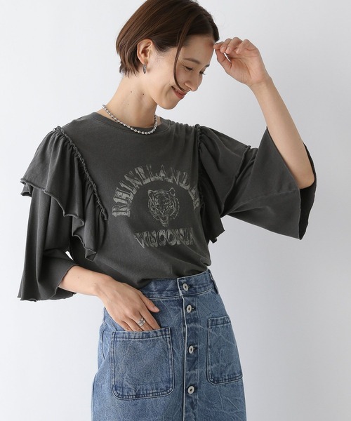 tシャツ Tシャツ リメイク風6分袖T 142654 レディース Tシャツ
