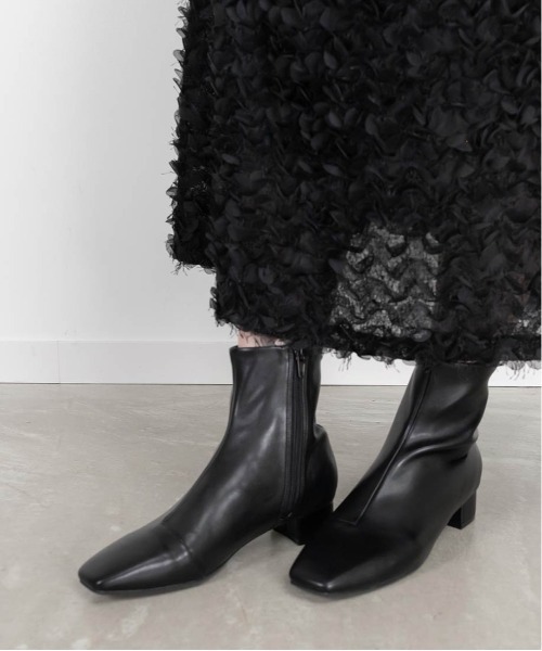 RANDA（ランダ） ブーツ 晴雨兼用 スクエアトゥベーシックブーツ