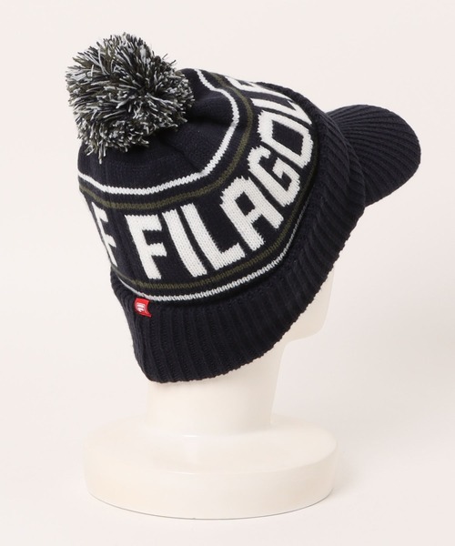 FILA - フィラゴルフ　ツバ付きニット帽　新品 FILA GOLF ニット帽 ニットキャップ 「FILA GOLF」ツバ付き