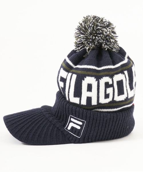 FILA - フィラゴルフ　ツバ付きニット帽　新品 FILA GOLF ニット帽 ニットキャップ 「FILA GOLF」ツバ付き