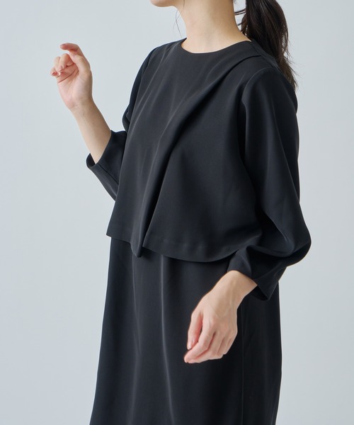 WHYTO ワンピース 「WHYTO. / ホワイト」 LAYERED COCOON DRESS WHYTO ワンピース 「WHYTO. / ホワイト」 LAYERED COCOON DRESS