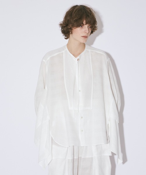 ブラウス シャツ ビューティフルピープル beautiful people double-end leno cloth tuxedo shirt レデ
