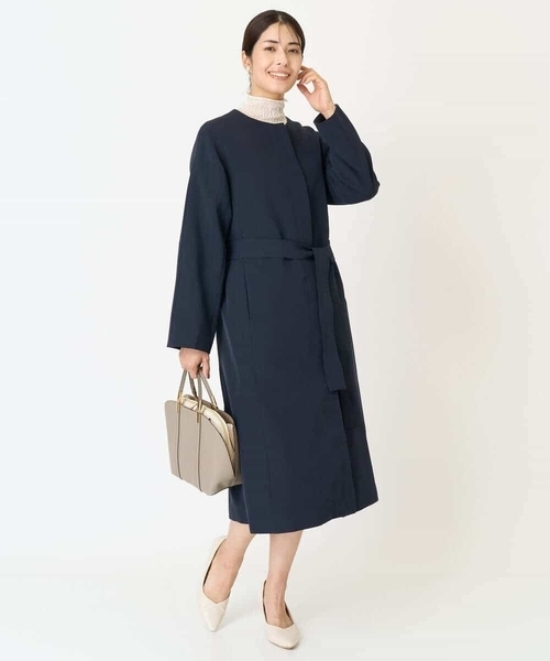 美品☆アナイ/カラーリバーノーカラーコート/サイズ38/ウエストリボン/春コート 美品☆アナイ/カラーリバーノーカラーコート/サイズ38/ウエスト