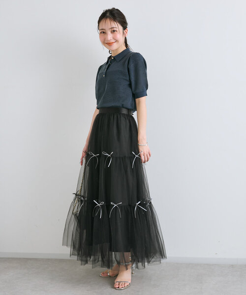 La boutique Bonbon スカート メニーリボンチュールティアード