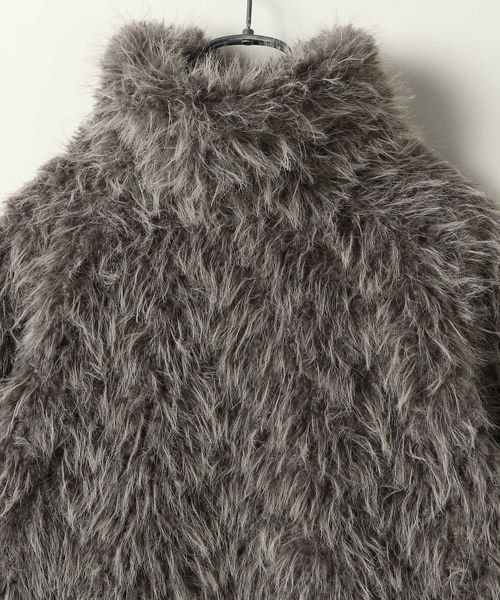 JEANASIグレー系ファーショートジャケット フリーサイズ JEANASIS