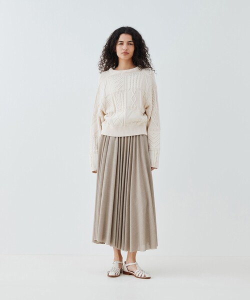 【GALERIE VIE】ガンジーニット クルーネックプルオーバー GALERIE VIE ニット セーター ガンジーニット クルーネックプル