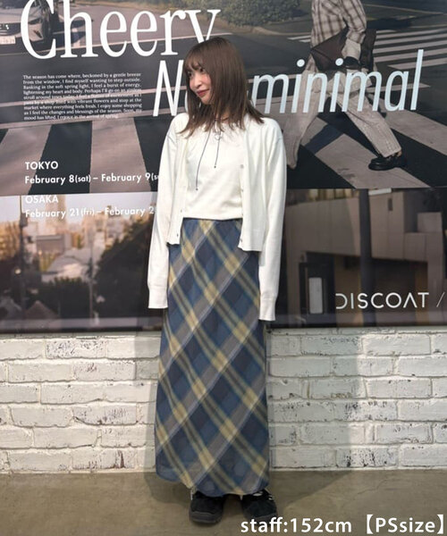 DISCOAT 【umm.】 チェックフレアスカート ブルー M Discoat｜【umm.】チェックフレアスカート | Rakuten Fashion