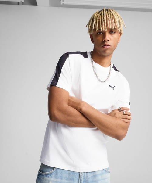 PUMA Tシャツ 美品 PUMA（プーマ） tシャツ メンズ T7 リンガー 半袖 Tシャツ メンズ