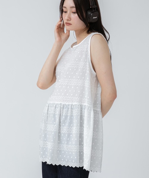 HEILIS チュニック コットンチュニックワンピース/ノースリー部