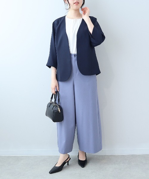 fleur by mint breeze ノーカラージャケット 5L 楽天市場】【セールL〜5L】ノーカラー ジャケット 大きいサイズ