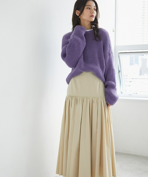 「ECRIRE」 長袖ニット L ブルー レディース_画像3