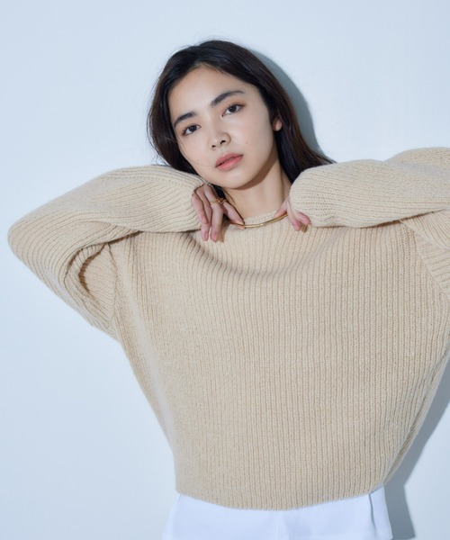 「ECRIRE」 長袖ニット L ブルー レディース_画像8