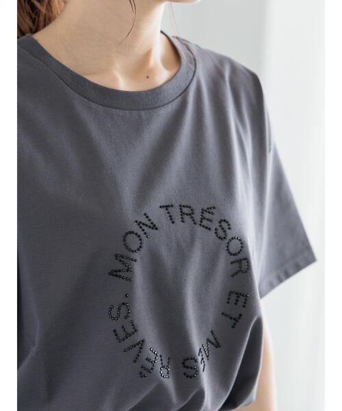 Te chichi tシャツ ラインストーンサークルロゴTシャツ