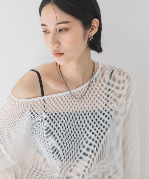 専用♡イタリア購入 デコルテメッシュレース 胸元おりぼんジップアップシャツ レディース 大人 上品 デコルテレースとリボンのシャツ