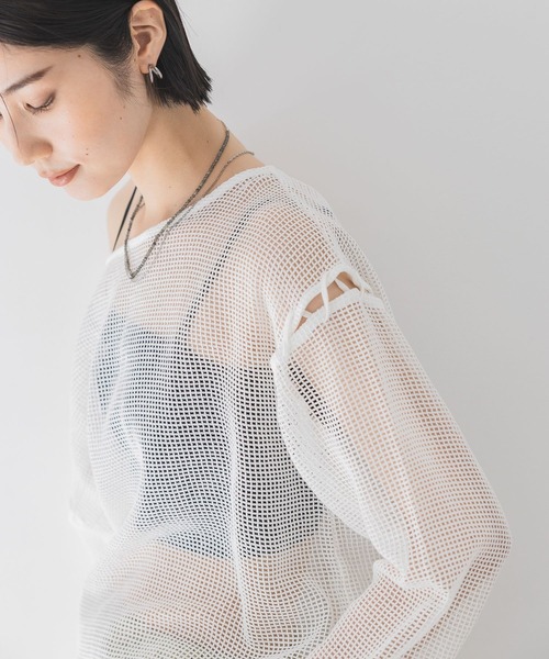 JEANASIS tシャツ レースアップメッシュプルオーバー/452456