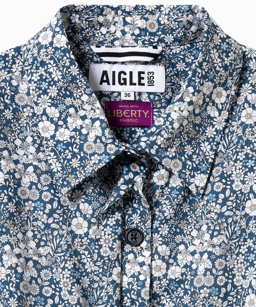 AIGLE（エーグル） シャツワンピース 花柄 フラワー リバティロング