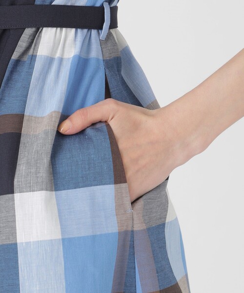 BLUE LABEL CRESTBRIDGE ワンピース ウェザーストレッチチェック