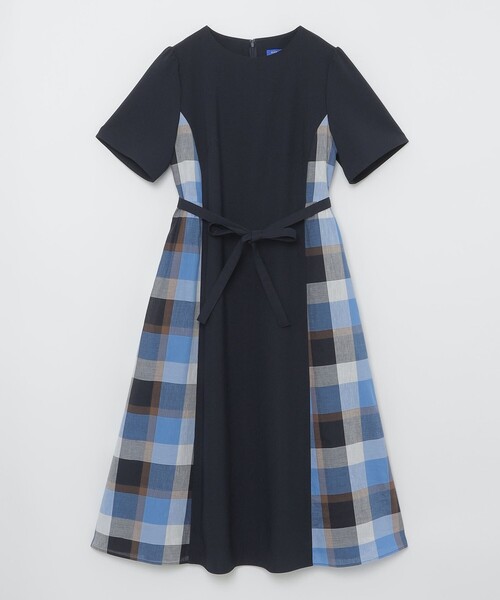 BLUE LABEL CRESTBRIDGE チェック柄ワンピース BLUE LABEL CRESTBRIDGE ワンピース ウェザーストレッチチェック