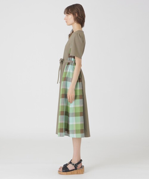 BLUE LABEL CRESTBRIDGE ワンピース ウェザーストレッチチェック