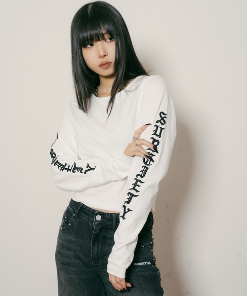 tシャツ Sleeve embroidery tee「WOMEN」 レディース