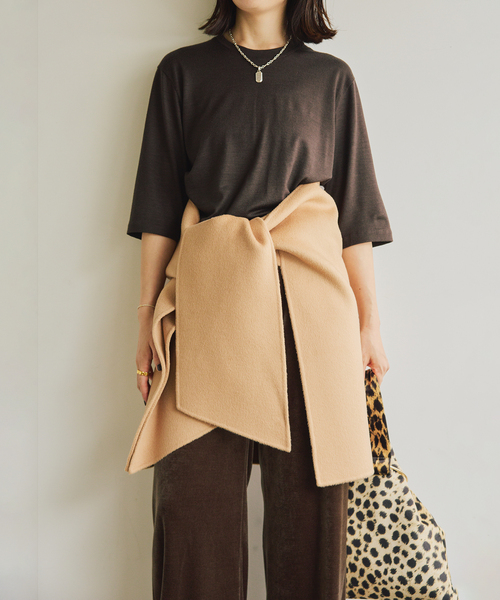 nnnnn2❁⃘*.゜regleam リバーストール キャメル VERMEIL par iena ストール マフラー woolリバー2WAYストール