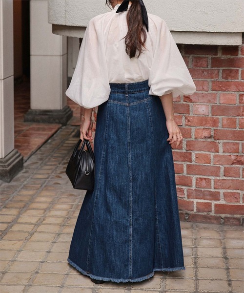 titivate（ティティベイト） デニムスカート ハイウエストボリューム