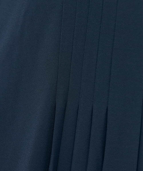 ワンピース 「洗える/ストレッチ」ベルト付フロントプリーツワンピースの画像