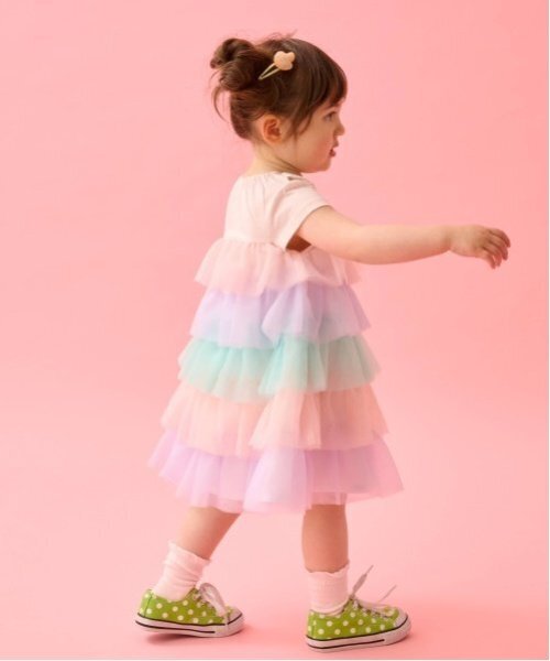 babycheer ワンピース アイス衿チュールワンピース キッズ 子供