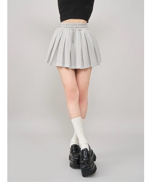 Darich スカート ラメスウェットボックスプリーツミニスカート