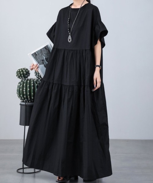  *大人可愛い*サラッと通気性◎ティアードワンピース ワンピース ティアードワンピース : ZOZOTOWN Yahoo!店 - 通販