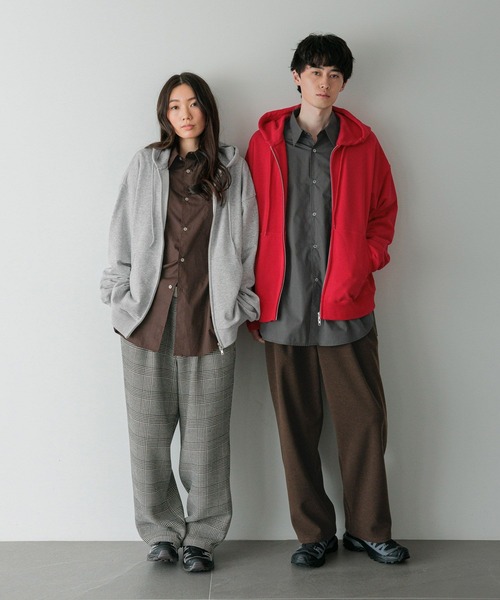 WILLOW グレー フーディー L セール】【LFM(U)】ウラケZIPフーディー 588025（スウェット