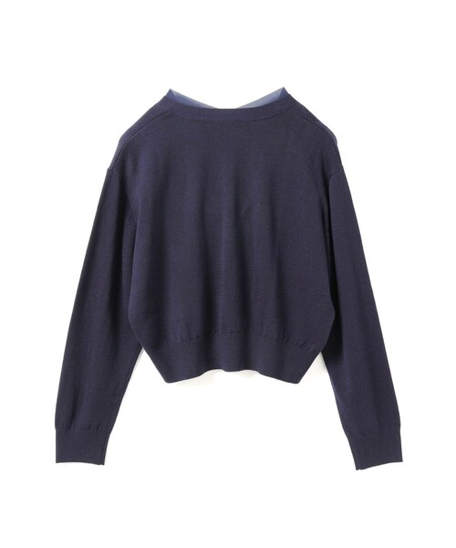 mizuiroind（ミズイロインド） カーディガン シフォンフリルVネック