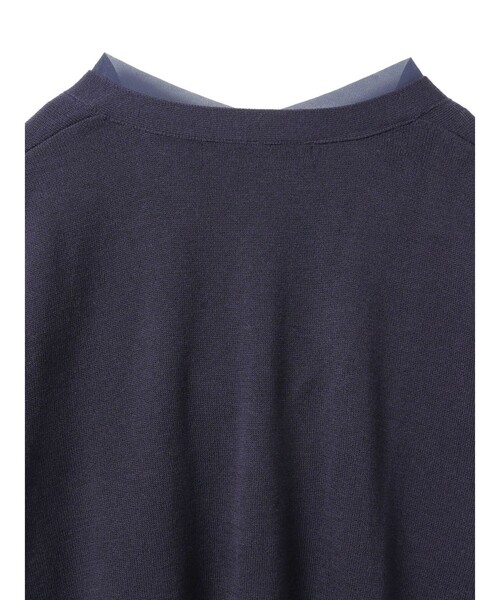 mizuiroind（ミズイロインド） カーディガン シフォンフリルVネック