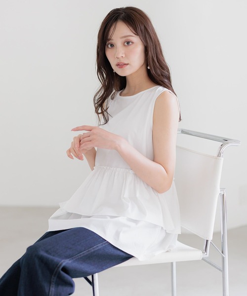 極美品【EZUMi（エズミ）】バックプリーツ ノースリーブ カットソー 美品 EZUMi エズミ プリーツ ノースリーブ - メルカリ