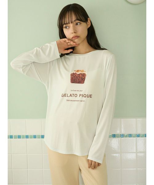 パジャマ ルームウェア スイーツワンポイントロンT レディース | gelato pique | 05