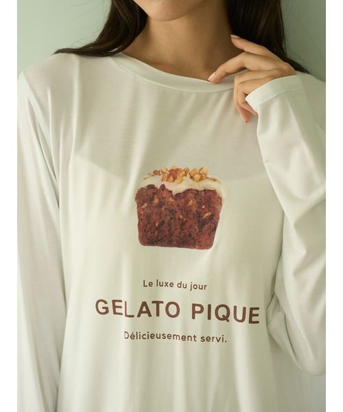 パジャマ ルームウェア スイーツワンポイントロンT レディース | gelato pique | 08