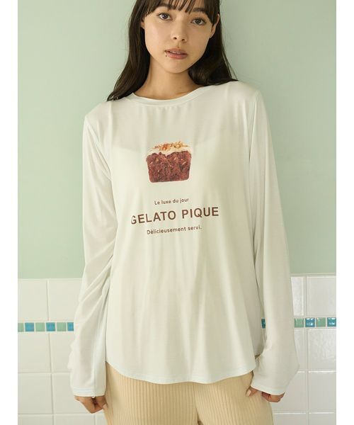 パジャマ ルームウェア スイーツワンポイントロンT レディース | gelato pique | 10