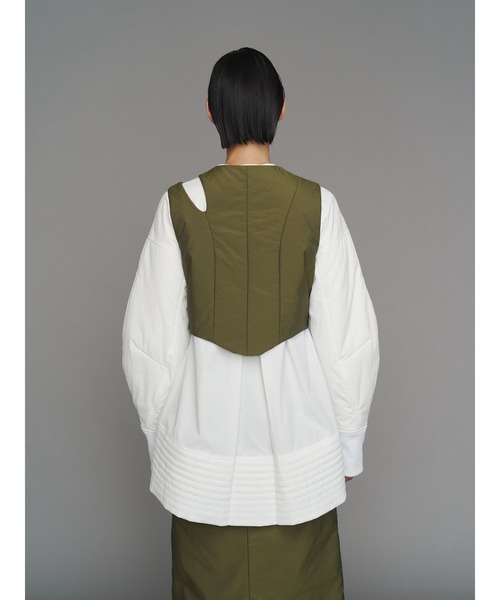 UN3D.（アンスリード） ブラウス シャツ PADDING HEM DESIGN SH