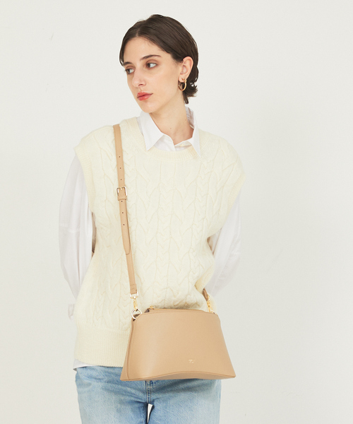 【ベージュ】【VERY掲載】Sque/クッションハンドルミニショルダー LOWELL things（ロウェル シングス） ショルダーバッグ バッグ 「VERY