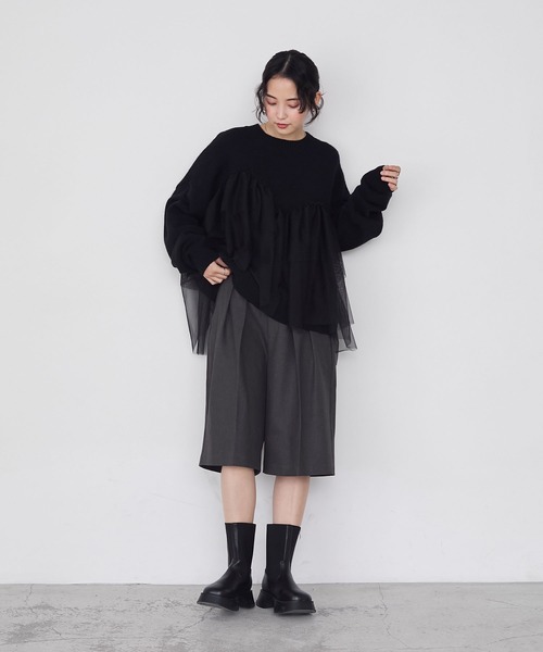 forksy.（フォルクシー） パンツ 「forksy.」ツータックワイドハーフ